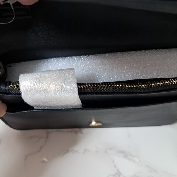 Valentino Orlandi Black Crossbody Bag with Gold Accents - Picture 4 of 4